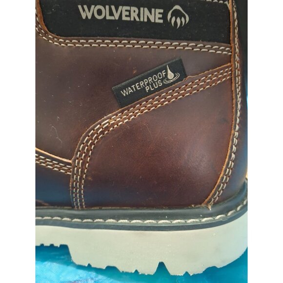 New Wolverine Mens Leather Work Boots Size 13M Brown - Picture 8 of 9